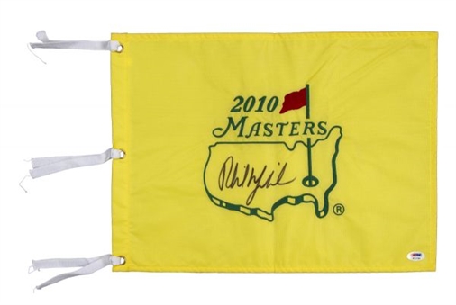 Phil Mickelson Signed 2010 Masters Golf Flag (PSA/DNA)